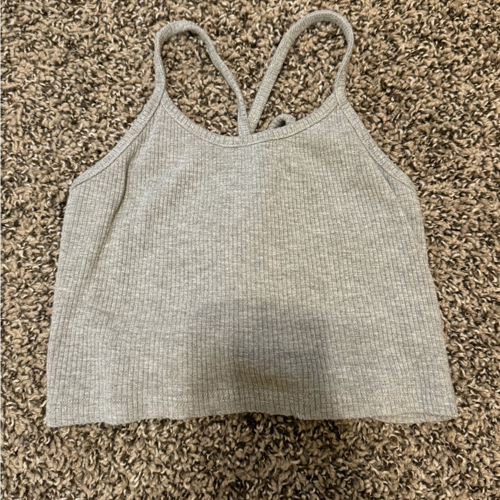 Grey Criss Cross back tank